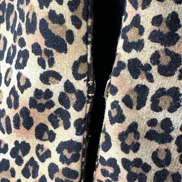 Dana Buchman Women’s Leopard Animal Print Blazer Open Front Zip Pocket | Size 8 - Picture 3 of 12